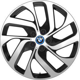 2G5 | 19 BMW i kola z lehké slitiny Turbine styling 428 s kombinovanými pneumatikami, povrchová úprava Jet Black (nemetalická)