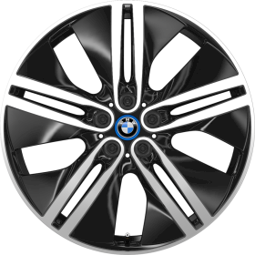 2T7 | 20 BMW i kola z lehké slitiny Double-spoke 430 s kombinovanými pneumatikami, povrchová úprava Jet Black (nemetalická)