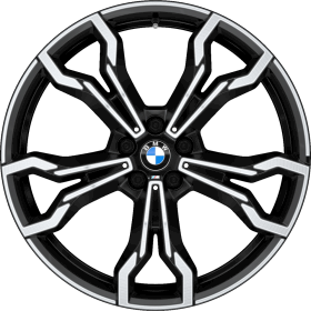 1Y5 | 21" M light alloy wheels V-spoke style 765 M Bicolour black with mixed tyres