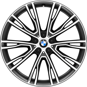 2NQ | 21" BMW Individual light alloy wheels V-spoke 726 l with mixed tyres and runflat tyres