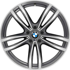 21F | 19" M light alloy wheels Double-spoke style 647 M Bicolour with mixed tyres and runflat tyres
