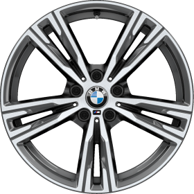 1P1 | 18" M light alloy wheels Double-spoke style 798 M Bicolour Ferric Grey with mixed tyres