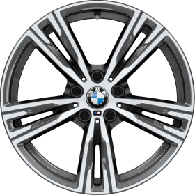 1P2 | 18" M light alloy wheels Double-spoke style 798 M Bicolour Orbit Grey with mixed tyres